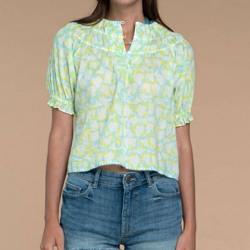 Olivia James The Label Daisy Top In Abstract Geo Size XS